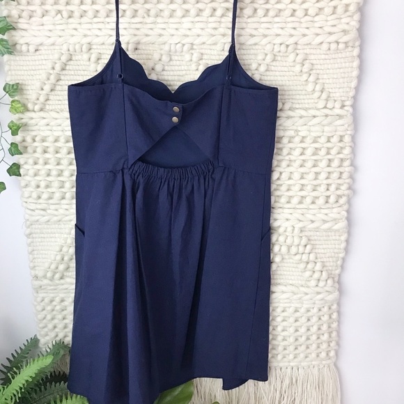Stitch Fix Market & Spruce Scallop Linen Dress Open Back Cutout XL - Picture 5 of 6